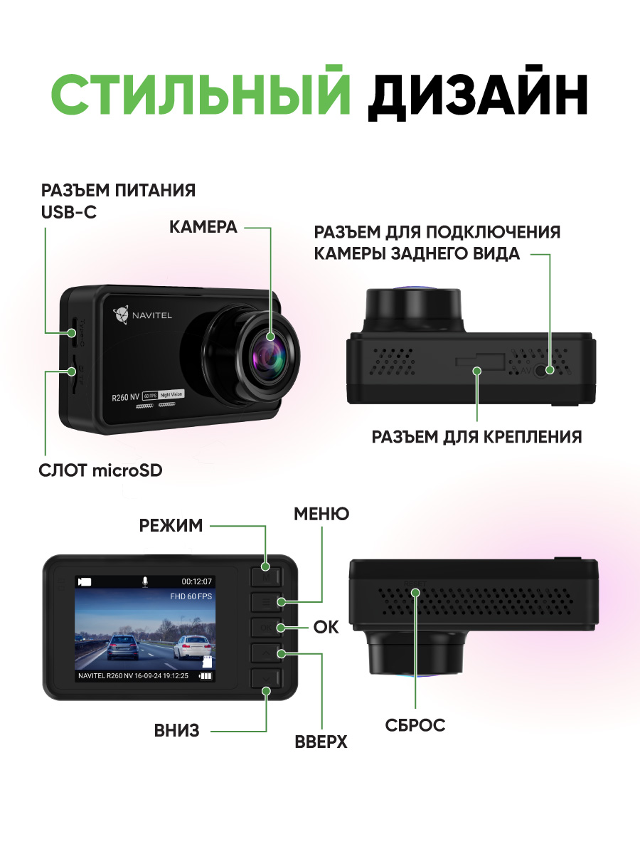 NAVITEL R260 NV — обзор 140°, Full HD, 60 FPS