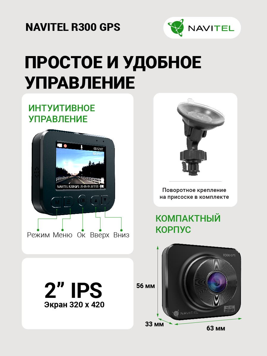 NAVITEL R300 GPS с картой памяти  32 ГБ