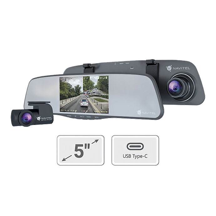 NAVITEL MR255 NV — регистратор-зеркало, 2 камеры Full HD
