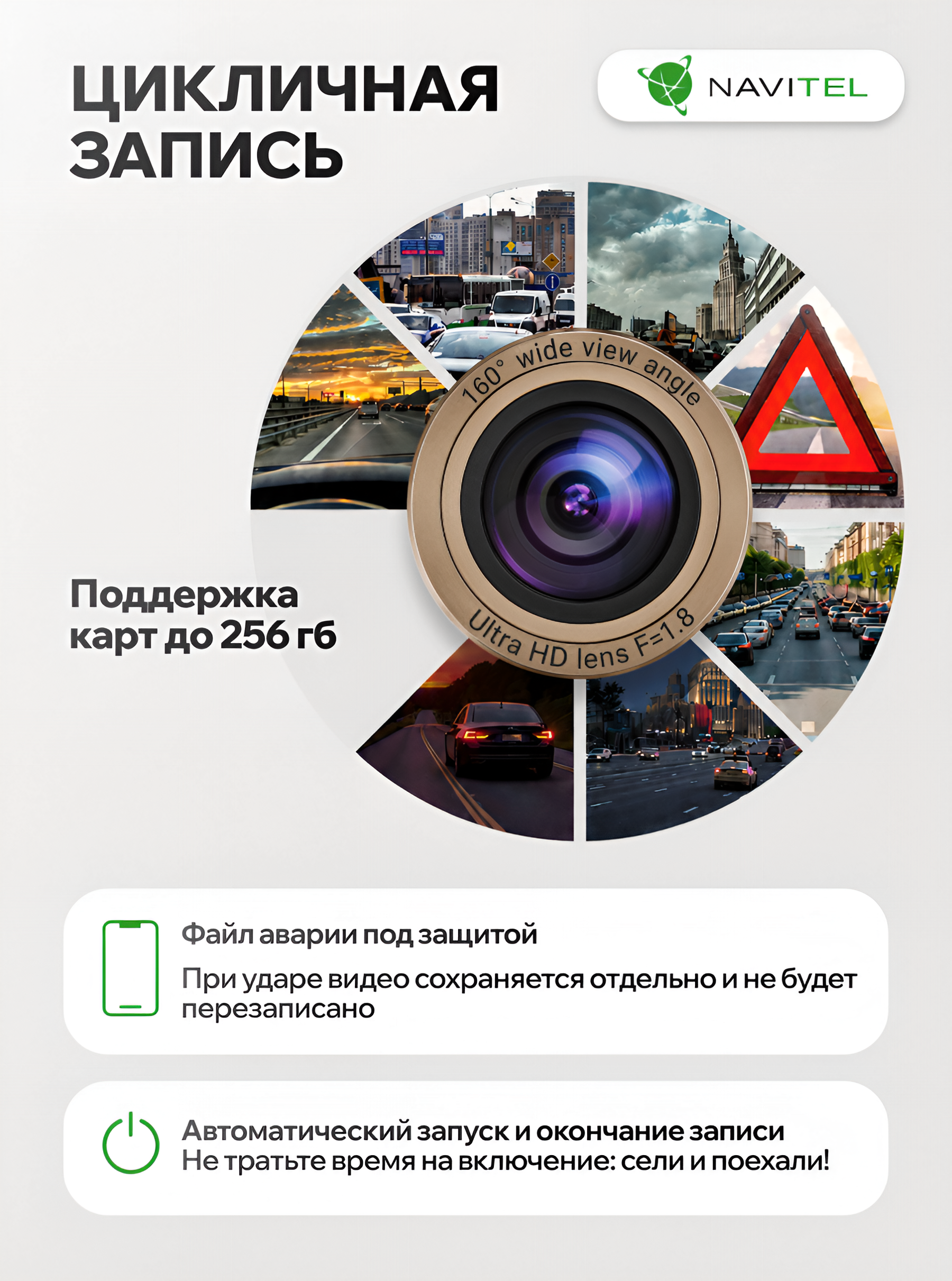 NAVITEL R37 GPS — миниатюрный регистратор с экраном, Wi-Fi, Full HD, 140°, карты до 256 ГБ