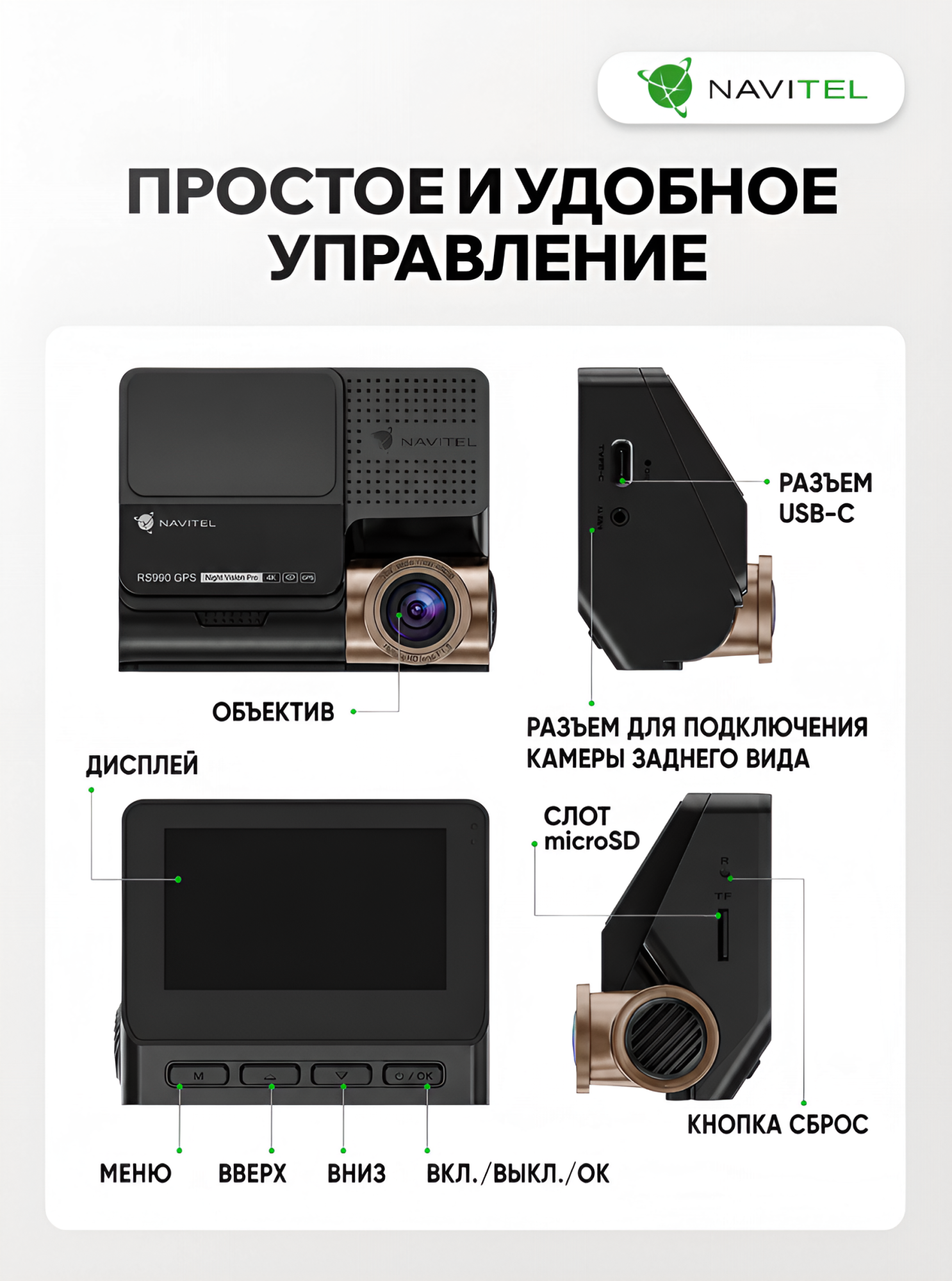 NAVITEL RS990 GPS с картой памяти 64 ГБ